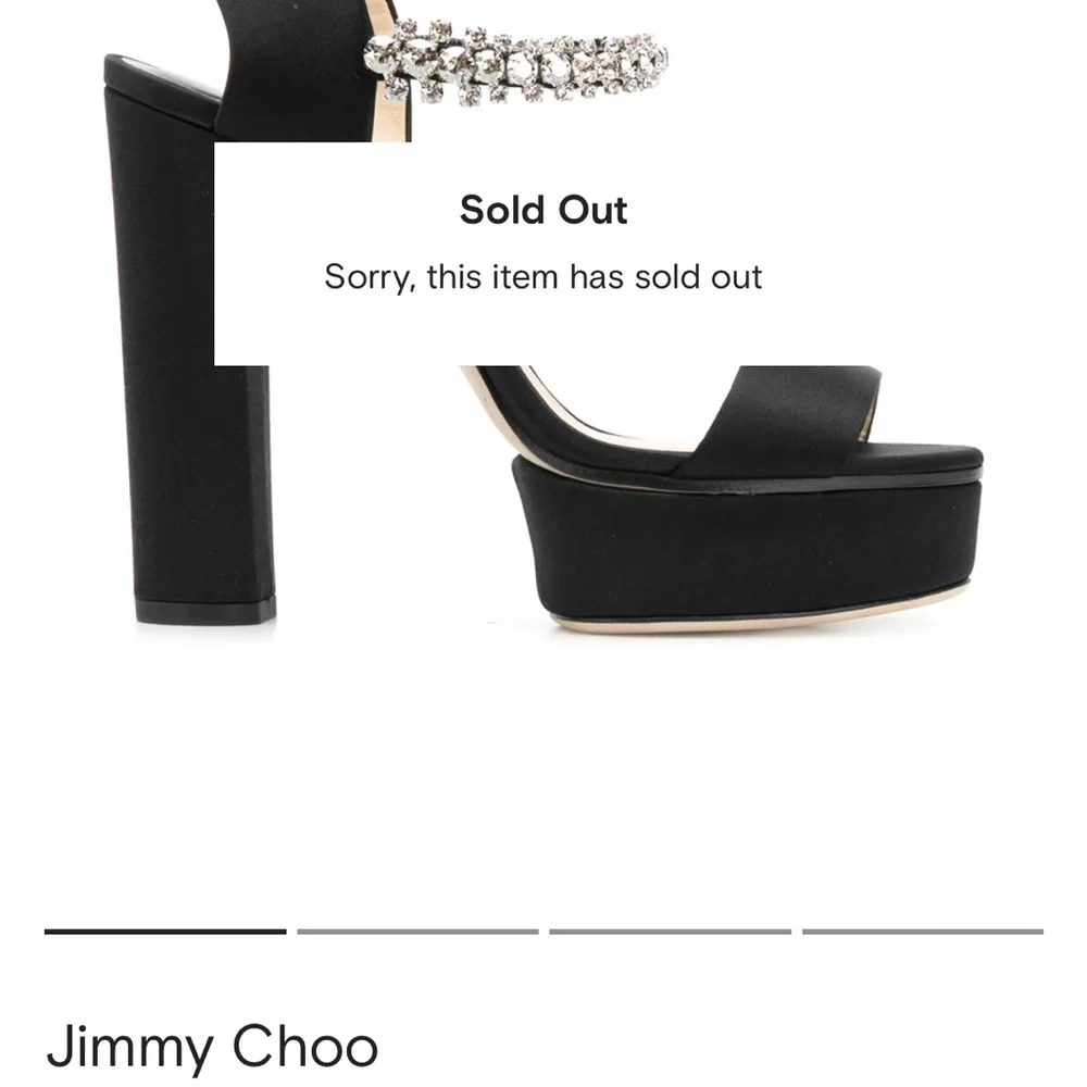 Jimmy Choo Santina 125 Black Satin platform sandals - Picture 9 of 9